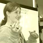 Girl leads brainstorming session